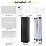 COBIZI 10x20 Pop Up Canopy Tent with 6 Sidewalls for Parties, Waterproof Camping, Ez Up Party Tent, Outdoor Portable Gazebo for Backyard, Commercial Event, White COBIZI
