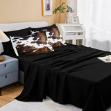 Bedbay Cow Print Comforter Set King Size Animal Skin Bedding 8 Pcs King Bed in a Bag Western Cowhide Rustic Bedding Brown Milk Cow Print Bed Set for All Seasons(Brown,King) Bedbay
