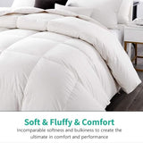 APSMILE Queen Size Down Feather Fibers Comforter, All Seasons Duvet Insert with 100% Organic Cotton, Fluffy Fill-Power Medium Warm Hotel Comforter Insert, (90x90 inches, Ivory White) APSMILE
