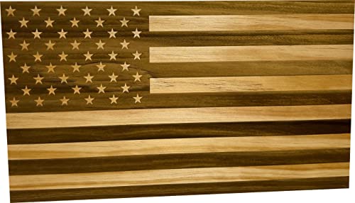 American Flag Concealed Gun Cabinet, Hidden Gun Storage American Flag (Natural) - WoodArtSupply