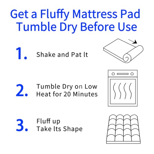 GERHOME Full Size Quilted Fitted Mattress Pad Cover with Deep Pocket Fitted 8" - 21", Ultra Soft and Comfortable, Breathable (White, Full) GERHOME