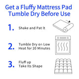 GERHOME Full Size Quilted Fitted Mattress Pad Cover with Deep Pocket Fitted 8" - 21", Ultra Soft and Comfortable, Breathable (White, Full) GERHOME