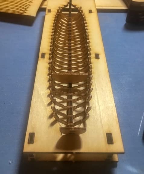 GAWEGM Ship Model - Whole Ribbed Double Mast Fishing Boat with Metal Accessories GAWEGM