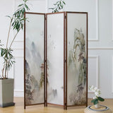 Furnnylane 3 Panel Room Divider Screen,Double Faced Room Divider Folding Wall Divider for Room Separation,Mountains and Waters Landscape,67" H x 47.2" W Furnnylane