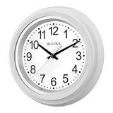 Bulova C4865 Night Vision Lighted Dial Wall Clock, 10", White Bulova