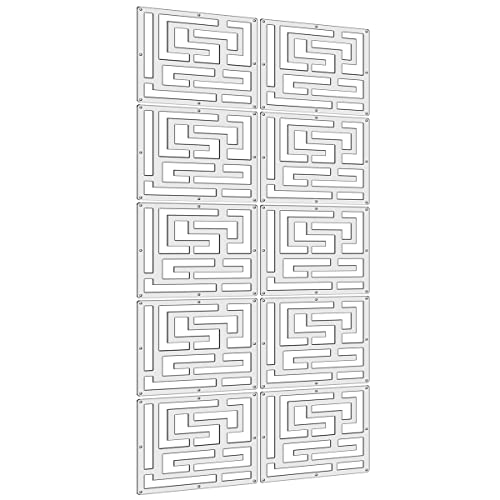 Lchen Hanging Room Divider Panel,10 Pieces Hanging Wall Divider Room Partition Wood-Plastic Thick Hanging Panel Screen Home Office Decoration(ML-S-10Panels) Lchen