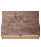 Custom Personalized Wooden Keepsake box - Wedding Card box, Anniversary, Engagement Gift for Couple, Bride, Groom, Wood Memory gift box (Walnut) InsideDecor.Shop