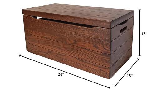 36” Wooden Storage Chest – Handmade Amish Hope Chest – Storage Trunk w/Anti-Slam Hinges – Solid Wooden Chest w/Handles – Clothing, Keepsake & Blanket Chest (Oak Wood, Michaels Stain, 36”) Hope Woodworking