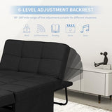 Ainfox Convertible Sofa Bed, 4 in 1 Multi-Function Folding Ottoman Bed with Adjustable Backrest, Modern Futon Couch No Assembly for Living Room Apartment Office Small Space (Black) Ainfox