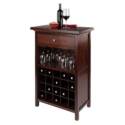 Winsome Wood Chablis Wine Storage, Walnut - WoodArtSupply