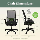 HON Ignition 2.0 Ergonomic Office Chair Fabric Seat, Adjustable Tilt, Swivel Wheels, Comfy for Long Hours, Home Office Desk Chairs, Fog HON