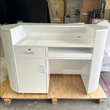 M2 Retail Modern Reception Desk with Counter, White Upgraded Front Counter Table for Beauty, Spa, Nail, Hair Salon, Lobby, 1500 * 600 * 1000mm(59 * 24 * 39'') M2 Retail