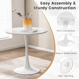 Tangkula Round Dining Table Set for 4, Kitchen Table Set with Padded Seat & Solid Wood Legs, Round Kitchen Table and Chairs for Small Space, Black (White) Tangkula