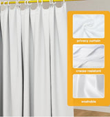 Suuiwau U-Shape Privacy Partition Curtains, Wall-Mounted Room Divider with Metal Support, 6.56ft Medical Curtain for Bedroom, Beauty Salon, Fitting Room, DIY Setup Suuiwau