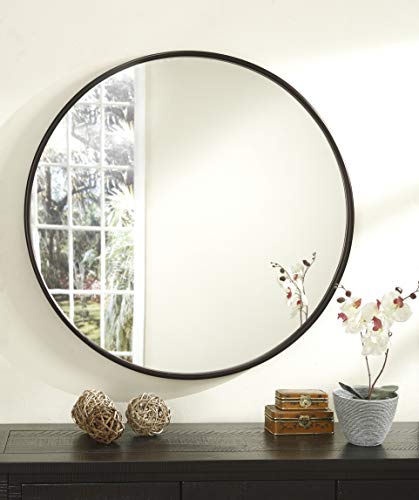 Martin Svensson Home Oil Rubbed Bronze Framed Round Wall Mirror, 36" Diameter - WoodArtSupply