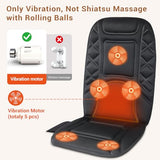 CARSHION Back Massager with Heat,Heated Seat Cover Cushion with 5 Vibrating Massage Nodes Chair Pad for Pain Relief Home Office Use CARSHION