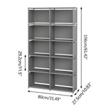 MOYIPIN Bookshelves, Assembled Storage Rack, Bedroom Living Room Vertical Cabinet Bookshelf, Double Row 10-Grid Multi-Functional Storage Equipment (Grey) MOYIPIN