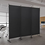 JAXPETY Room Divider Panel 6Ft Privacy Screen Wall Dividers for Room Separation Flexible Partition Folding Portable Room Partition for Office 88" W x 73" H, Black JAXPETY
