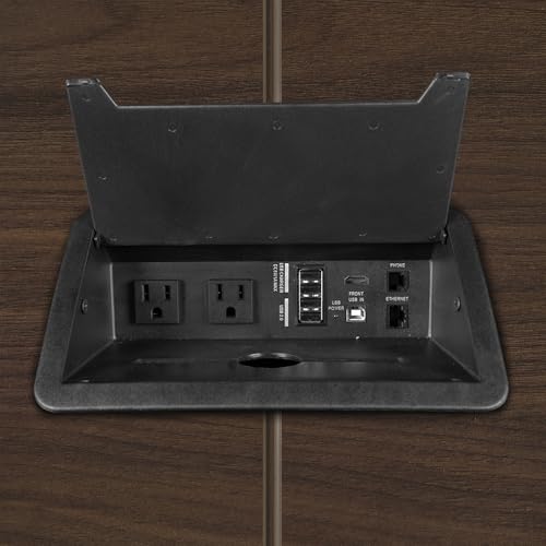 Romig Legacy 6 ft Racetrack Conference Table with Charging Port- Neo Walnut Romig