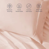 SLEEP ZONE Nanotex Super Soft Cooling King Bed Sheets Set for Kids 3 Piece - Easy Care Fitted Flat Sheet & Pillowcase Sets - Wrinkle Free,Fade Resistant,Deep Pocket 16",Rose Pink,King SLEEP ZONE