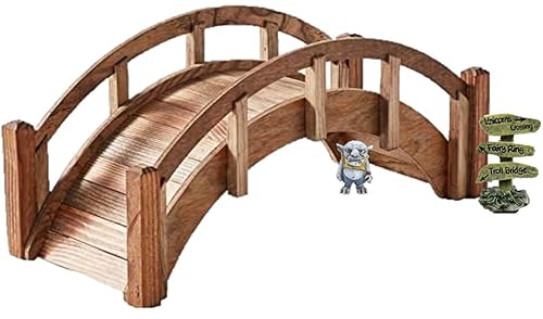 SamsGazebos Miniature Japanese Wood Garden Bridge, Treated, Assembled, 25" Long X 11" Tall X 11-1/2" Wide, Made in USA SamsGazebos