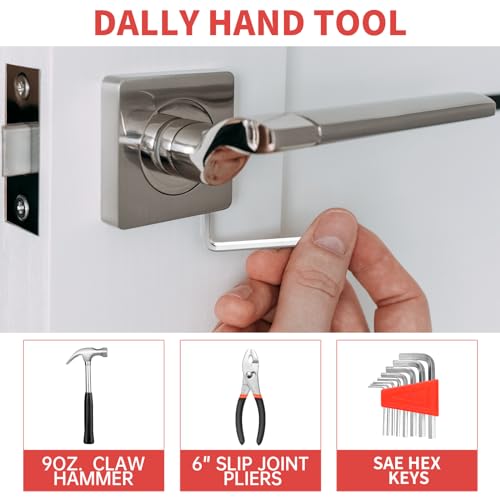 39 Piece All Purpose Household Red Tool Kit Small Basic Home Tool Set with Toolbox Great for Home, Garage, Office and College Dormitory Use, DIY and Crafts HANGYING