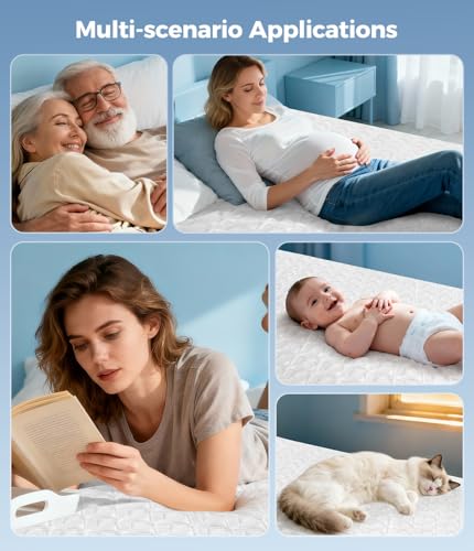 AVIKEN Waterproof Mattress Protector Queen Size, Soft Breathable Mattress Pad with Deep Pocket 8"-21", Noiseless 3D Air Fabric Cooling Mattress Cover for Bed, Machine Washable, White AVIKEN