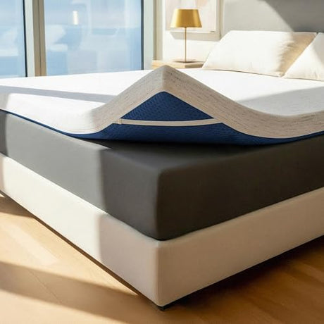 ViscoSoft 3 Inch Memory Foam Mattress Topper Full XL - Select High Density Ventilated Extra Long Mattress Pad - Premium Removable Rayon Cover ViscoSoft