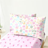 Dearller Zipper Bedding Twin Girls Pink Floral Bedding for Girls Flower Comforter All in one Zipper Kids Bedding Dearller