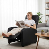 Simple Deluxe Recliner Chair - Adjustable Push Back PU Leather Recliner, Plush Reading Chair & Luxe Sofa Chair for Living Room Chairs or Bedroom Chair, Single Recliner for Home Theater