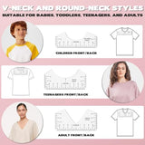 Jiehstu Tshirt Ruler Guide Vinyl Alignment, Transparent V-Neck/Round PVC Ruler for Alignment, Designs Pocket Logo, Fit for Heat Press, Alignment, Children Youth Adult, Front and Back Measurement Jiehstu