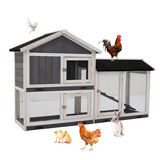 HOMLOVLY Rabbit Hutch Bunny Cage, Large Wooden Rabbit House Indoor Outdoor with Removable Trays, UV Panel, Guinea Pig Chicken Coop Pet House for Small Medium Animals, Black HOMLOVLY