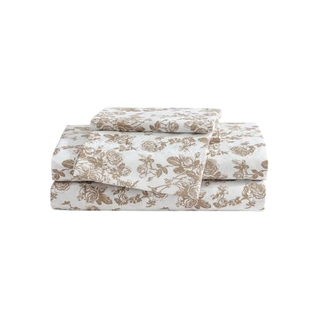 Betsey Johnson - Twin XL Bed Sheets, Soft & Lightweight Bedding, Fade & Wrinkle Resistant, Dorm Essentials (Garden Toile Brown) Betsey Johnson