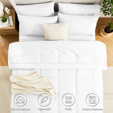 CozyLux Twin Comforter Set with Sheets White, 5 Pieces Bed in a Bag, White Comforter Twin Size, All Season Bedding Set with Stitch Quilted Comforter, Flat Sheet, Fitted Sheet, Pillowcases CozyLux