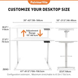 Dual Motor Standing Desk Frame 256 lbs Weight Capacity, Stand up Desk Frame Workstation, Electric Adjustable Legs, 3 Memory Height Settings, with Cable Management Tray, 2pcs Headphone Hook PulvinarVita