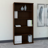 Bush Business Furniture Series C 5-Shelf Tall Bookcase in Mocha Cherry for Home and Office Storage Bush Business Furniture