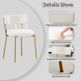 HAIZAO Gold Round Glass Dining Table Set for 4, 36'' Small Modern Kitchen Table Set with 4 White Gold Boucle Upholstered Dining Chairs, 5 Piece Luxury Dining Room Set, Easy Assemble HAIZAO