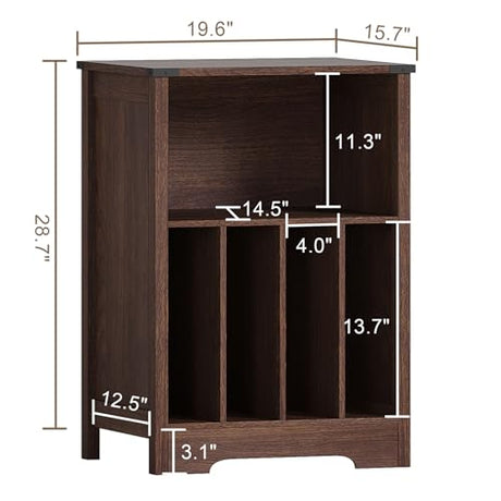 ChooChoo Record Player Stand, Vinyl Record Storage Cabinet, Turntable Stand Holds up to 160 Albums, Record Player Table Display Shelf for Living Room, Bedroom, Office, Walnut ChooChoo