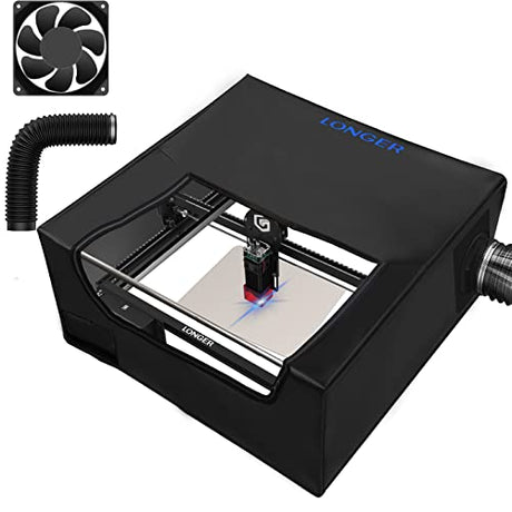longer Laser Engraver Enclosure with Vent, Large Size 27.5 x 27.5 x 13 inchesLaser Engraving Machine Protective Cover with Eye Protection, Insulates Against Fumes and Odors Longer