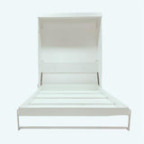 Pemberly Row Modern Engineered Wood Flexible Slat System Dual-Mounted 65-inch Queen Murphy Bed Sturdy in White Pemberly Row