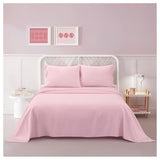 Heritage Kids 4-Piece Full Sheet Set,Pink,Includes Top Sheet, Fitted Sheet & 2 Pillowcases,Ultra-Soft Microfiber Kids Bed Sheet Set Heritage Kids