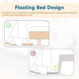 Klwenas Maec Twin Size Floating Bed Frame Without Headboard,10.5" Wood Low Profile Platform Bed with Sturdy Slats Support,Noise Free,No Box Spring Needed,Noise-Free,Easy to Assemble (Walnut, Twin) Klwenas Maec