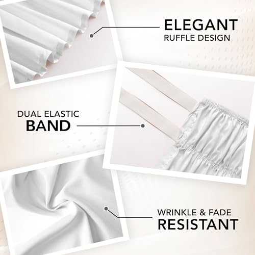 Utopia Bedding Full Elastic Bed Ruffle - Easy Wrap Around Ruffle - Microfiber Bed Skirt with Adjustable Elastic Belt 16 Inch Tailored Drop - Hotel Quality Bedskirt, Fade Resistant (Full, White) Utopia Bedding