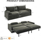 81" 3-in-1 Convertible Sofa Bed, Pull Out Couch with Deep Seat & Storage, Chenille Loveseat Cloud Couch with USB Port & Pillow, Futon Sofa Bed Couches for Living Room/Apartment/Bedroom, Dark Grey TaiEnjoy