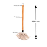ZaanZeer 18 Inches BBQ Mop with Wooden Handle and 4 Extra Replacement Cotton Fiber Basting Mop Heads for Grilling and Smoking Steak ZaanZeer