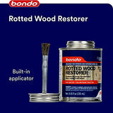 Bondo Rotted Wood Restorer, 8 fl oz., Penetrates into Spongy, Dry-rotted Wood Fibers Creating a Solid Surface, Dries clear and tack free, Water Resistant, Stainable and paintable (20131) bondo