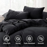 Bedsure King Size Sheets Set - 4 Pieces Soft King Sheets - Breathable & Cooling - Hotel Luxury - Easy Care Polyester Microfiber Bedding for Women, Men, Black Bedsure
