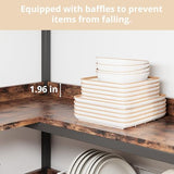 IRONCK Bookshelves 6 Tiers, Corner Bookshelf with Baffles, Bookshelves and Bookcases with Doors, Industrial Display Bookshelf for Living Room, Kitchen IRONCK