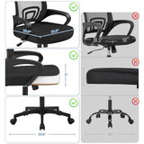 Yaheetech Mid-Back Mesh Office Chair Adjustable Ergonomic Computer Task Chair Swivel Rolling with Lumbar Support Armrest for Home Office Work Study, Black Yaheetech