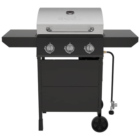 Megamaster 3-Burner Propane Gas Grill with Side Tables, 27,000BTUs, Stainless Steel Lid, Spacious 429 SQ. In. Cooking Space, BBQ Grill for Outdoor Cooking, Patios, Parties, and More - 720-1012 Nexgrill